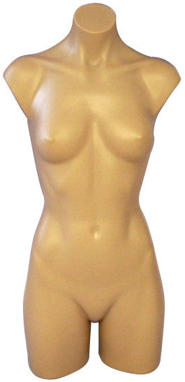 Tan Plastic Female 3/4 Torso: With or Without Stand