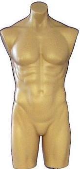 Tan Plastic Male 3/4 Torso: With or Without Stand