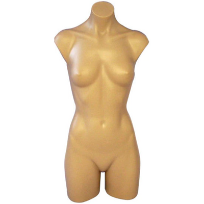 Plastic Female Half-leg Mannequin Torso With  Stand: Tan