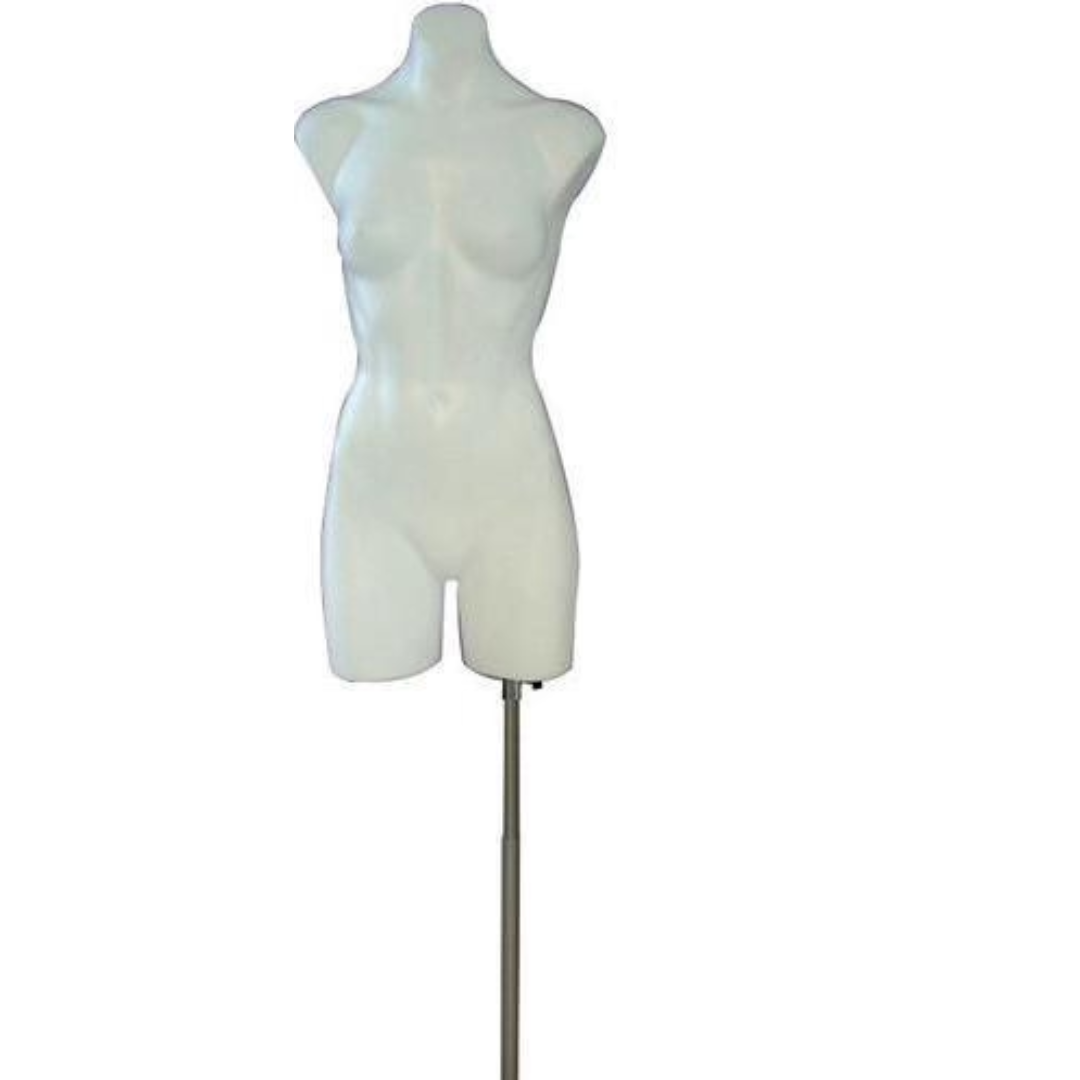 Plastic Female Half-leg Mannequin Torso With Stand: White