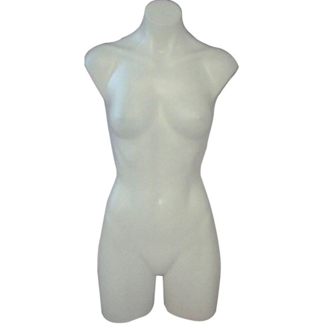 Plastic Female Half-leg Mannequin Torso Without Stand: White