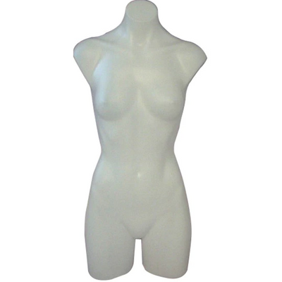 Plastic Female Half-leg Mannequin Torso Without Stand: White