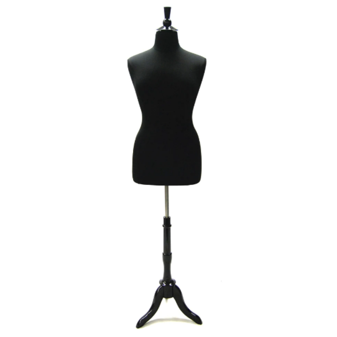 Size 14/16 Plus Size Body Form Black Jersey with Tripod Base