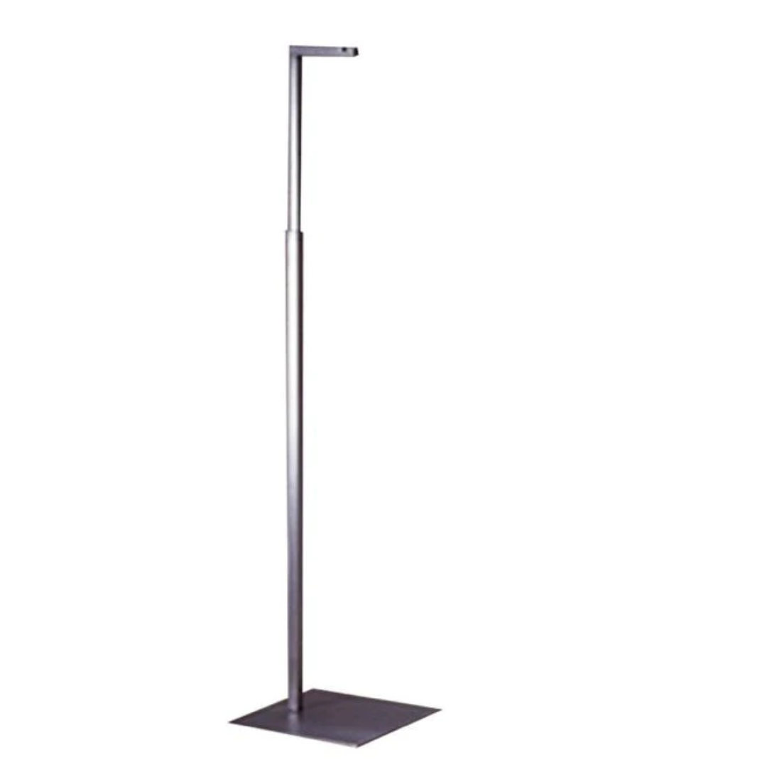 Stand for Hanging Torso Forms: Brushed Chrome w/ Square Base
