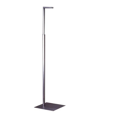 Stand for Hanging Torso Forms: Brushed Chrome w/ Square Base