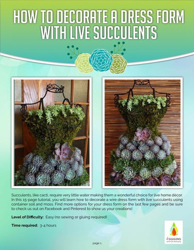 EBook Tutorial: Succulent Garden Dress Form Display