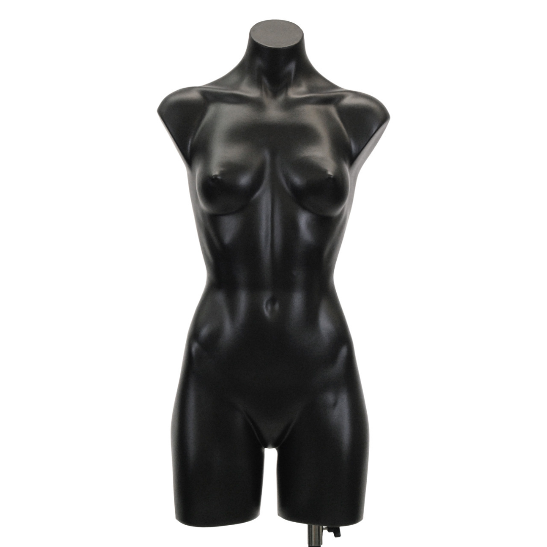 Plastic Female Half-leg Mannequin Torso With  Stand: Black