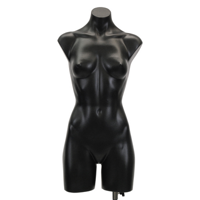 Plastic Female Half-leg Mannequin Torso  Without Stand: Black