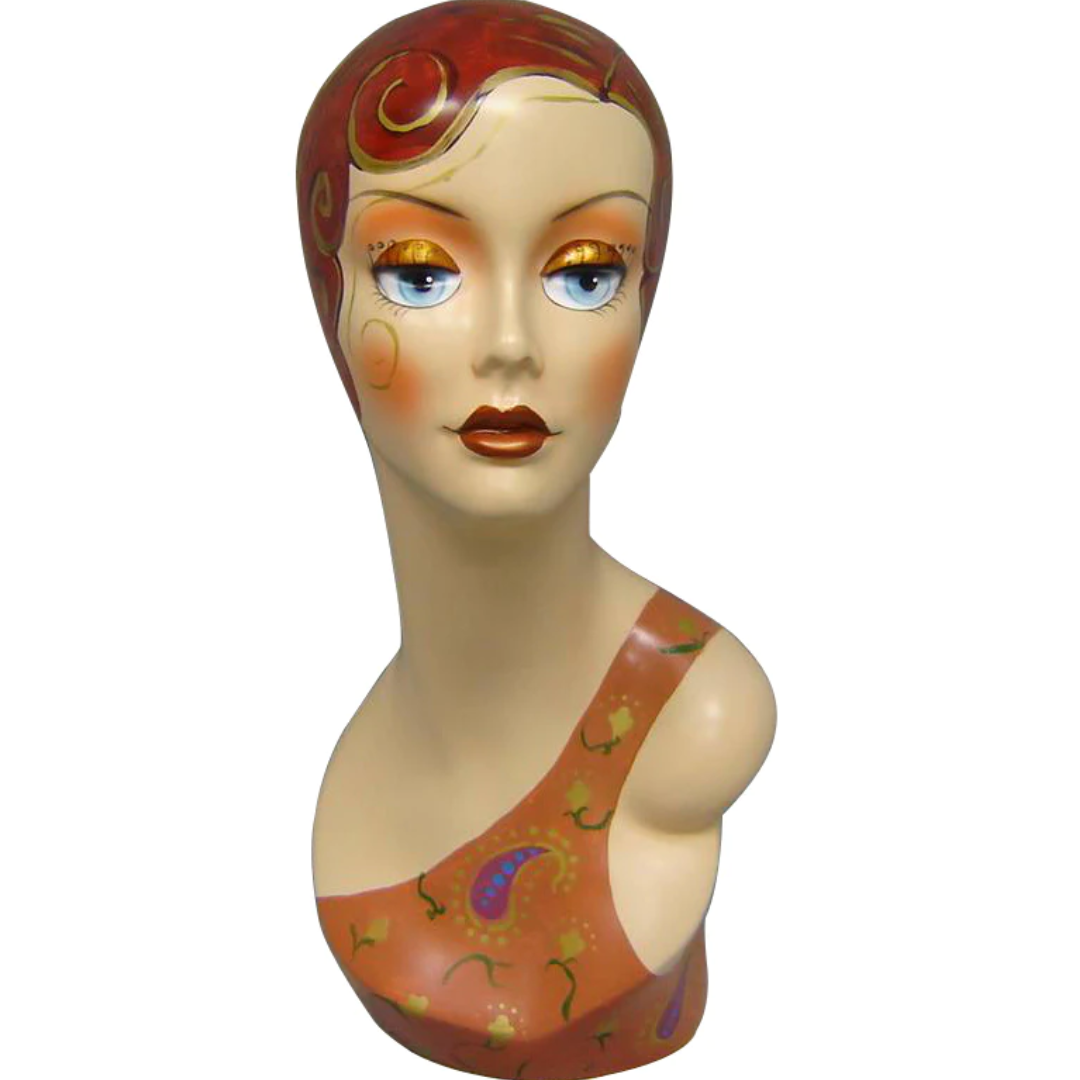 店舗用品 Old Head Mannequin. Vintage-style Female Mannequin Head: Micki 4 – Mannequin Madness
