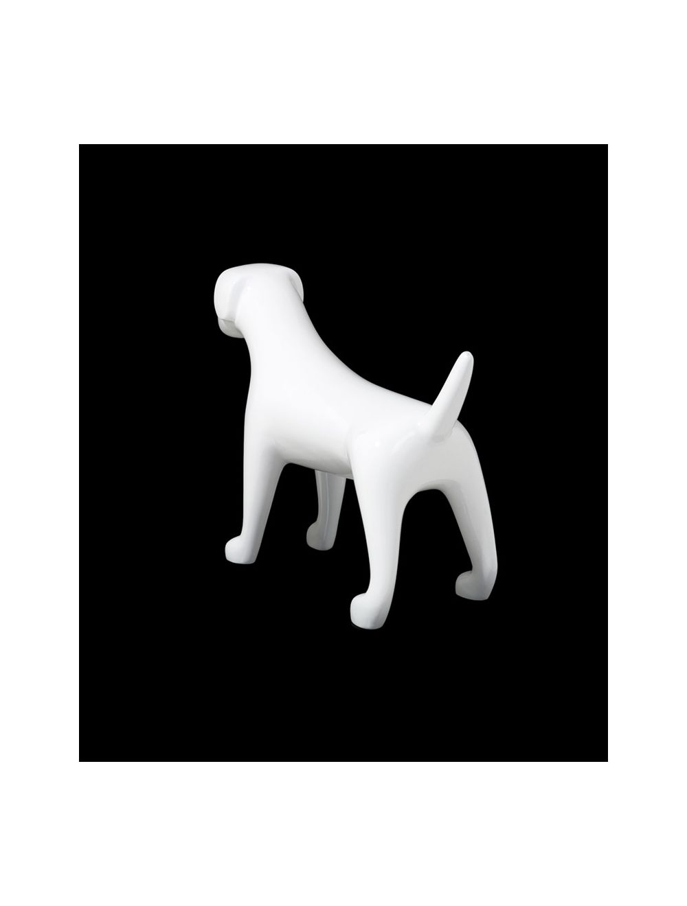 Medium Terrier Dog Mannequin: Glossy or Shiny White