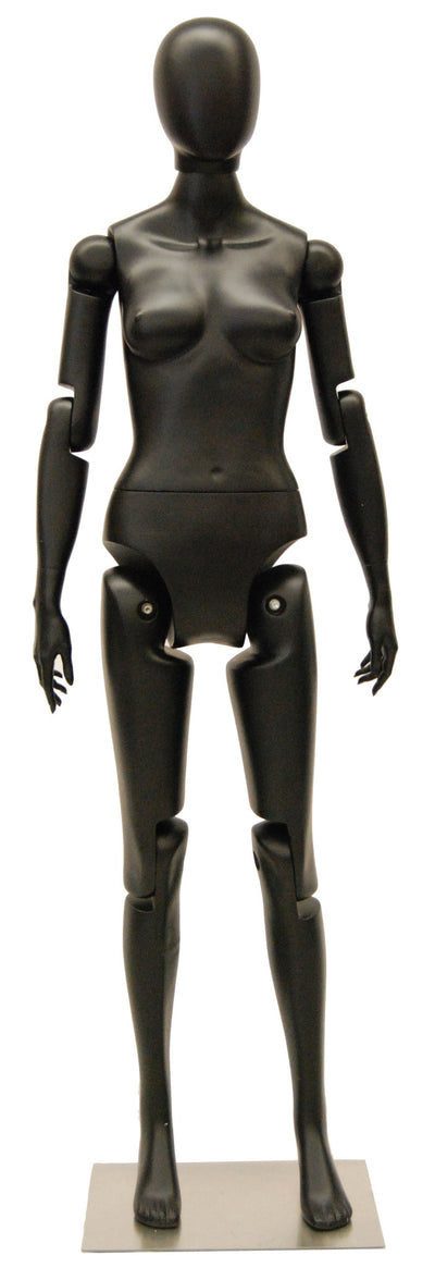 Articulated Egghead Female Mannequin: Black
