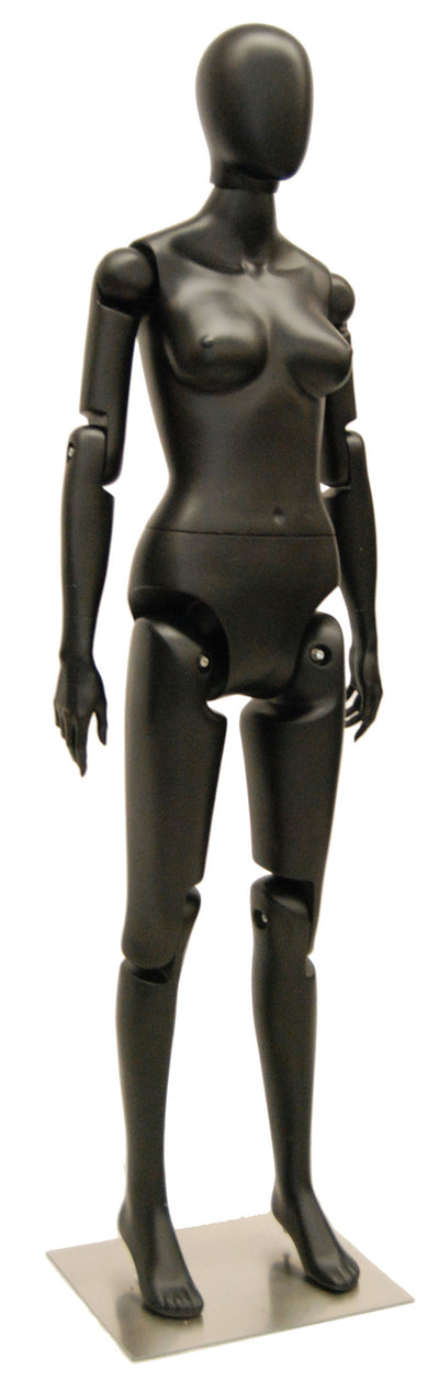 Articulated Egghead Female Mannequin: Black