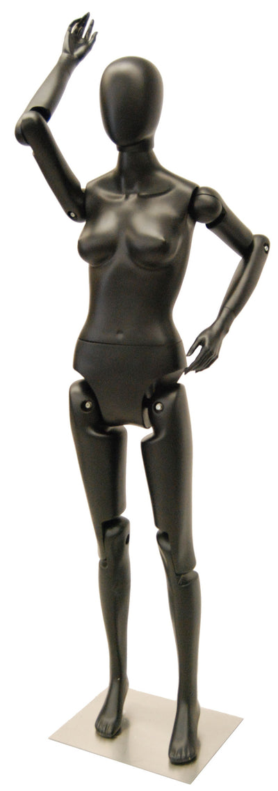 Articulated Egghead Female Mannequin: Black