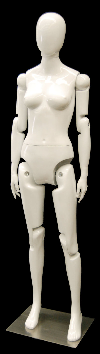 Articulated Egghead Female Mannequin: White