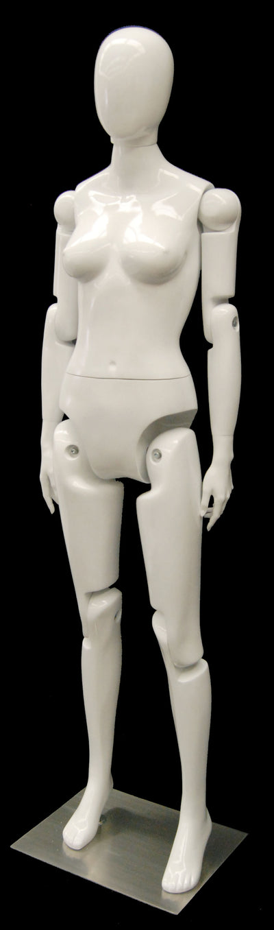 Articulated Egghead Female Mannequin: White