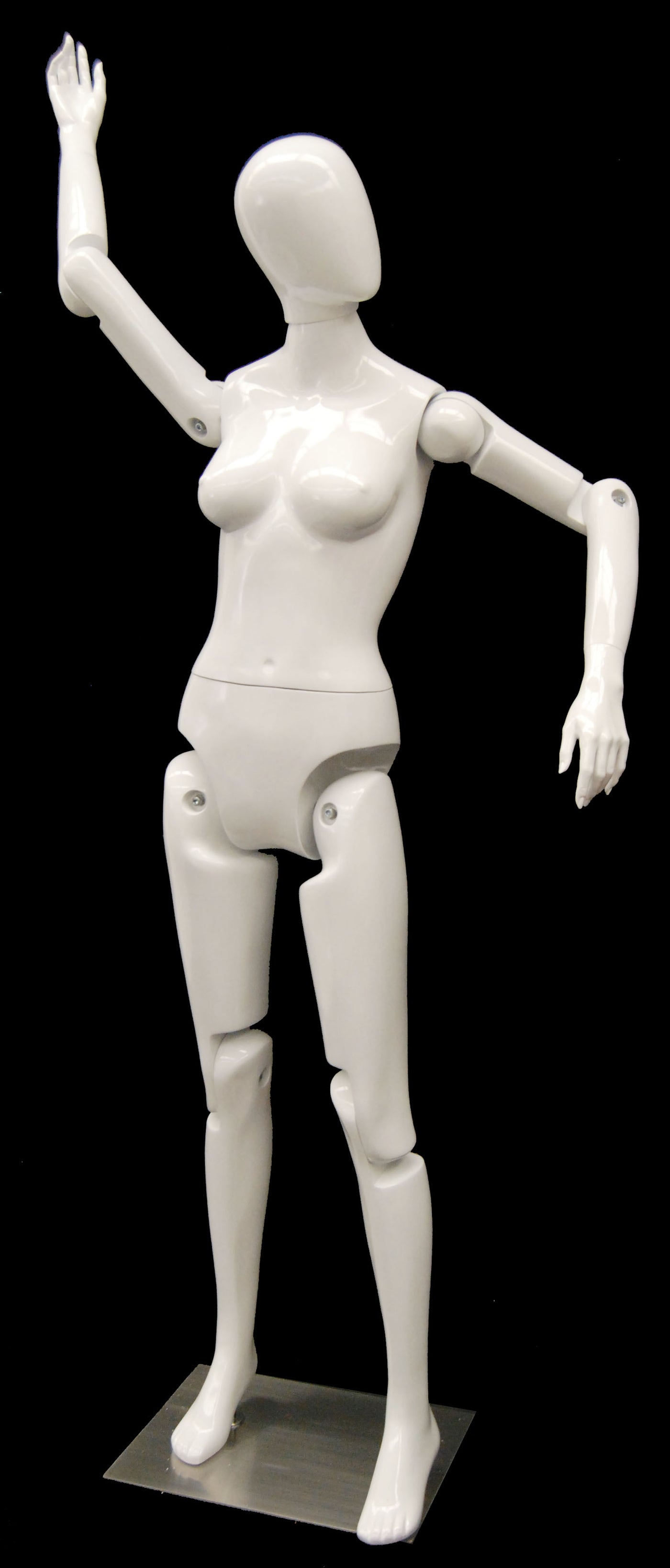 Articulated Egghead Female Mannequin: White