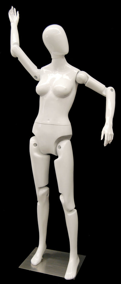 Articulated Egghead Female Mannequin: White