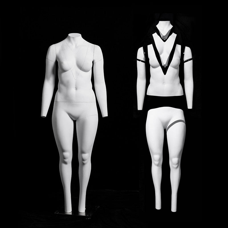 Plus Size Female "Ghost" Mannequin: V-Neck