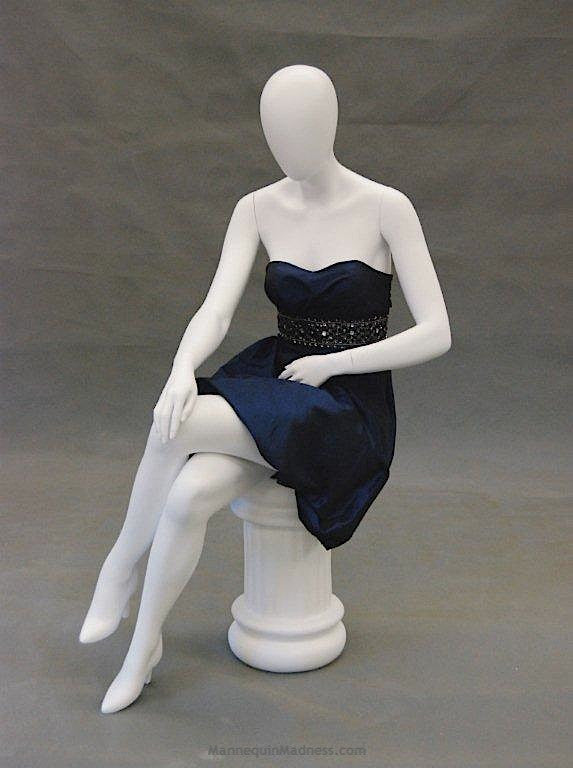Kirsten 4: Seated Mannequin -- Matte Or Glossy White