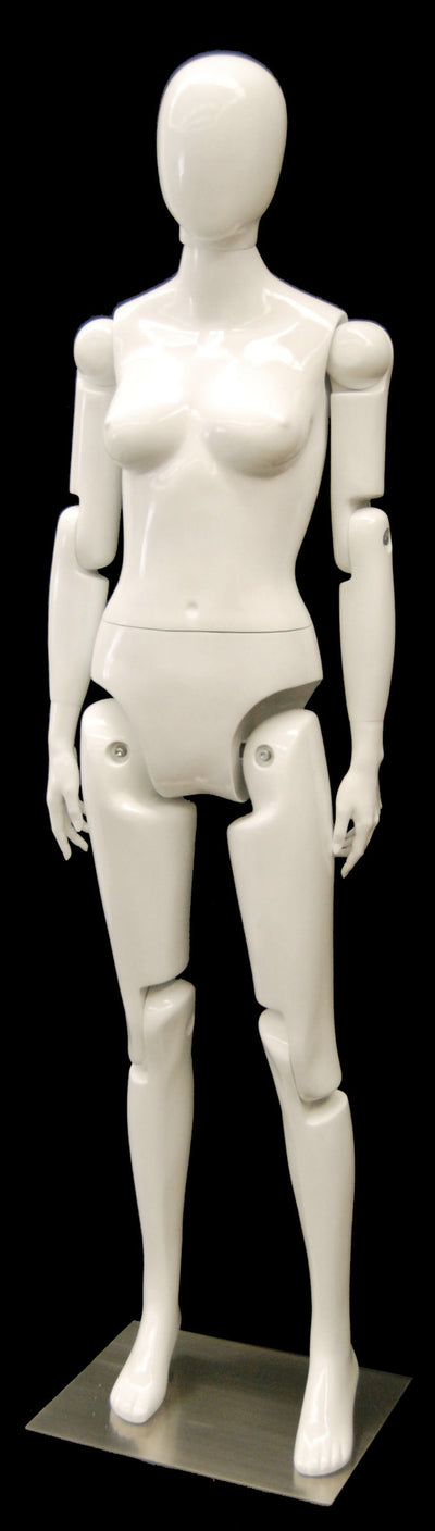 Articulated Egghead Female Mannequin: White