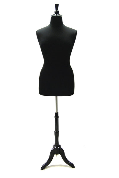 Size 14/16 Plus Size Body Form Black Jersey with Tripod base