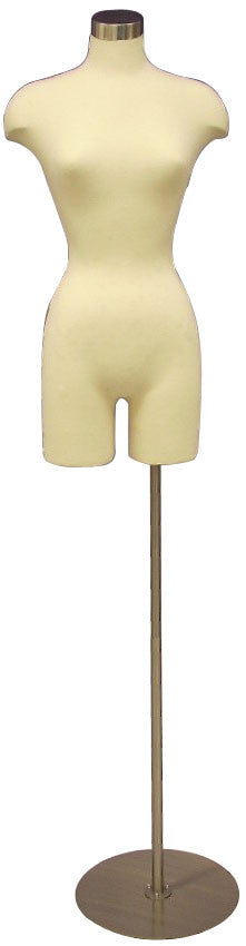 Female Body Form with Half Leg w/shoulders: White