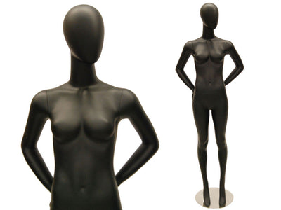 Sasha 5: Matte Black Egghead Female Mannequin