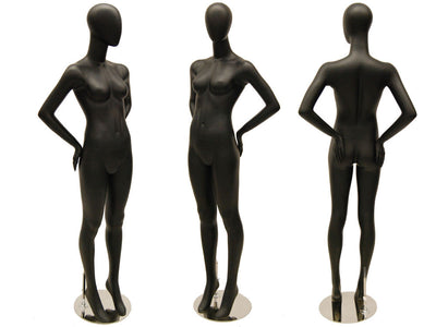 Sasha 5: Matte Black Egghead Female Mannequin