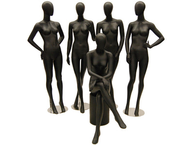 Sasha 5: Matte Black Egghead Female Mannequin