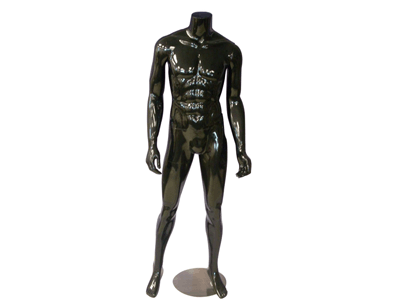 Evan 1: Headless Male Mannequin Glossy Black