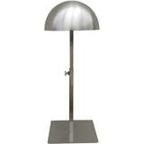 Brushed Chrome Countertop Hat Dome Display with Adjustable Height