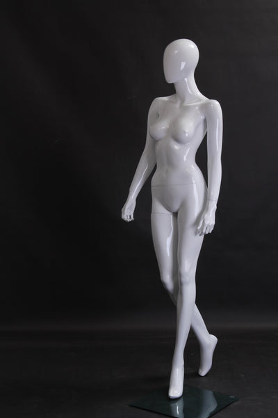 Chloe 3: Female Egghead Mannequin: Glossy White