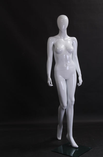 Chloe 3: Female Egghead Mannequin: Glossy White