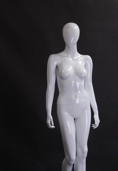 Chloe 3: Female Egghead Mannequin: Glossy White