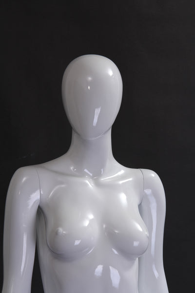 Chloe 3: Female Egghead Mannequin: Glossy White