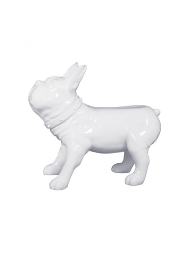 French Bulldog Mannequin - White Matte (Plastic)