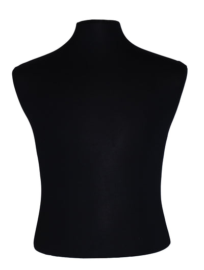 Male Dress Form 2: Black Jersey on Black Tripod Base