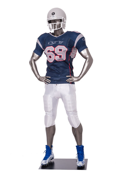 Football Playing Male Mannequin 1: Glossy Grey