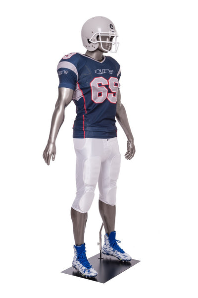 Football Playing Male Mannequin 1: Glossy Grey
