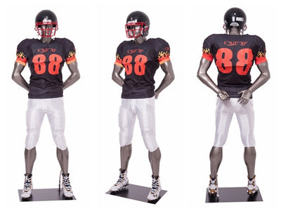 Football Playing Male Mannequin 5: Glossy Grey