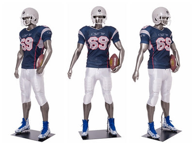 Football Playing Male Mannequin 6: Glossy Grey