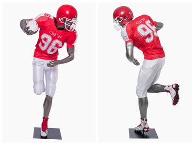 Football Playing Male Mannequin 8: Glossy Grey