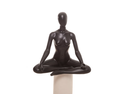 Yoga OM Pose Egghead Female Mannequin: Black