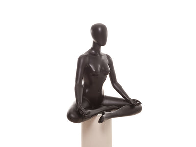 Yoga OM Pose Egghead Female Mannequin: Black