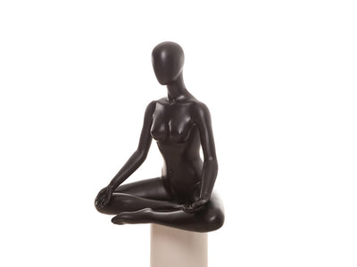 Yoga OM Pose Egghead Female Mannequin: Black