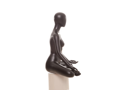 Yoga OM Pose Egghead Female Mannequin: Black
