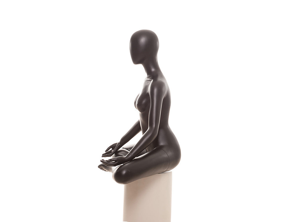 Yoga OM Pose Egghead Female Mannequin: Black