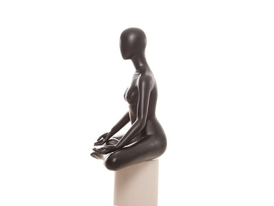 Yoga OM Pose Egghead Female Mannequin: Black