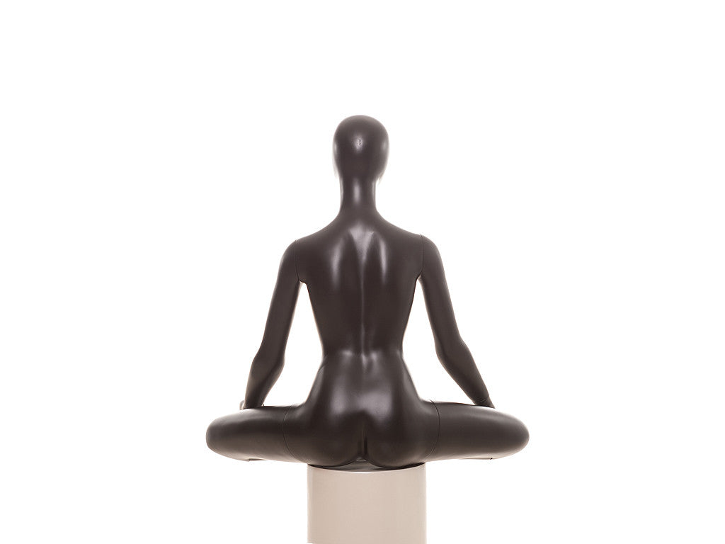 Yoga OM Pose Egghead Female Mannequin: Black