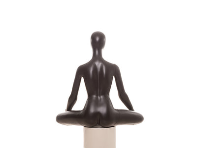 Yoga OM Pose Egghead Female Mannequin: Black